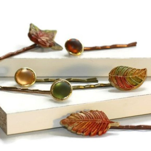 Fall Leaves Hair Pins - Picture 1 of 7